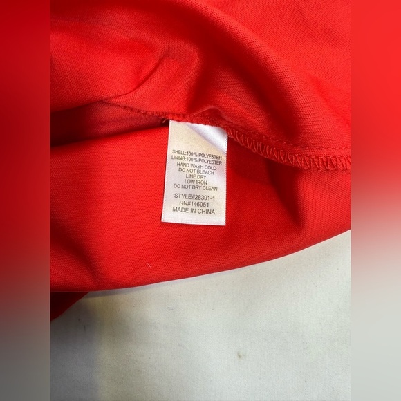 MONTEAU Cherry red sheer ruffle sleeve top size S. - Picture 11 of 13